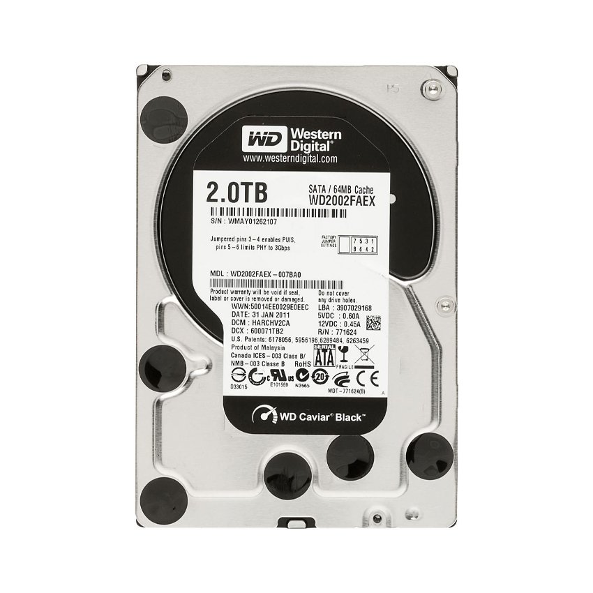 Ổ cứng HDD WD 2TB Black 3.5 inch, 7200RPM, SATA3, 64MB Cache (WD2003FZEX)