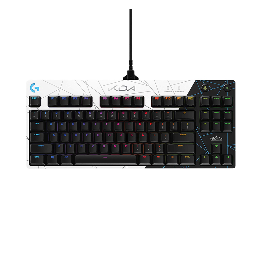 Bàn phím Logitech Pro KDA (USB/RGB/Đen trắng/GX Brown sw)
